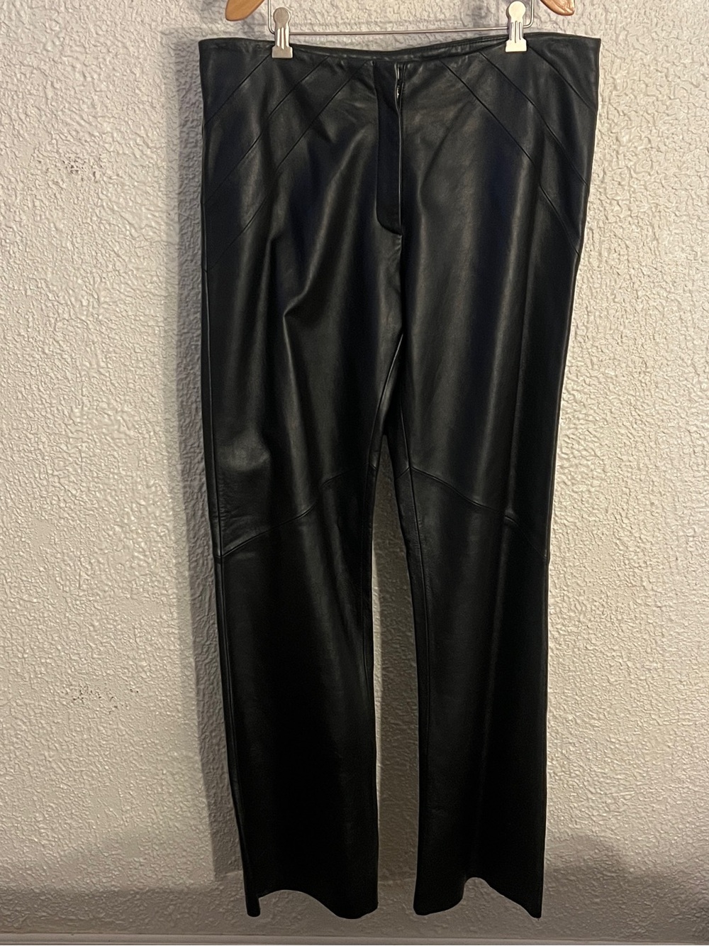 Saguaro Vintage Black 100% Genuine Leather Trousers Matrix Minimalist